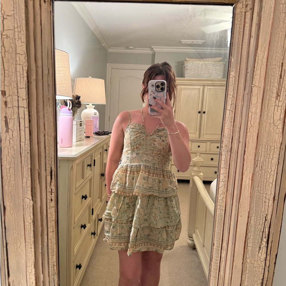 American Eagle Outfitters Green Floral Mini Dress